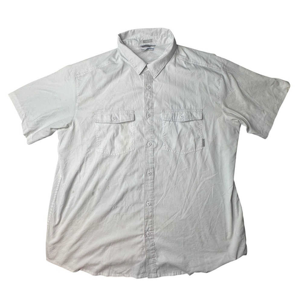 Columbia Shirt Mens XXL‎ White Short Sleeve Regular Fit XM2816 Outdoor Utility